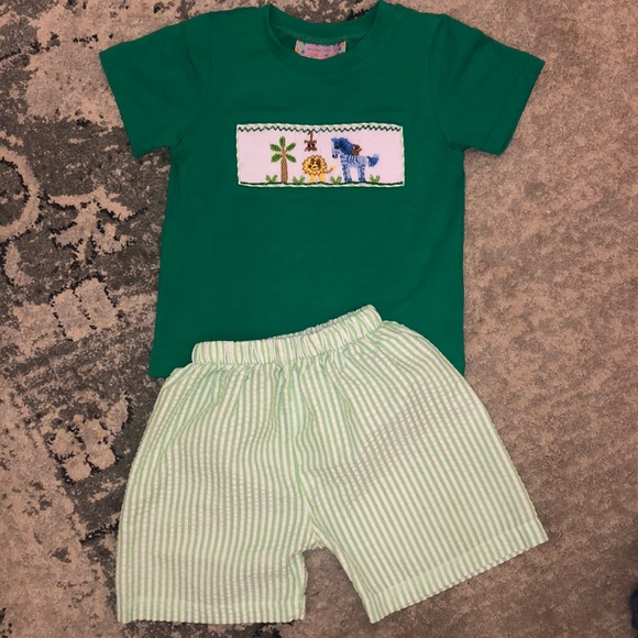 Smocked Polkadot Other - Smocked Polkadot Animals Shorts Set